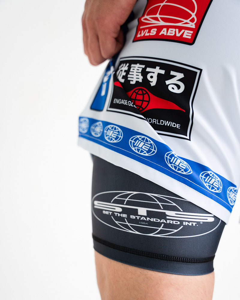 Racer (White) 2-in-1 Hybrid Shorts