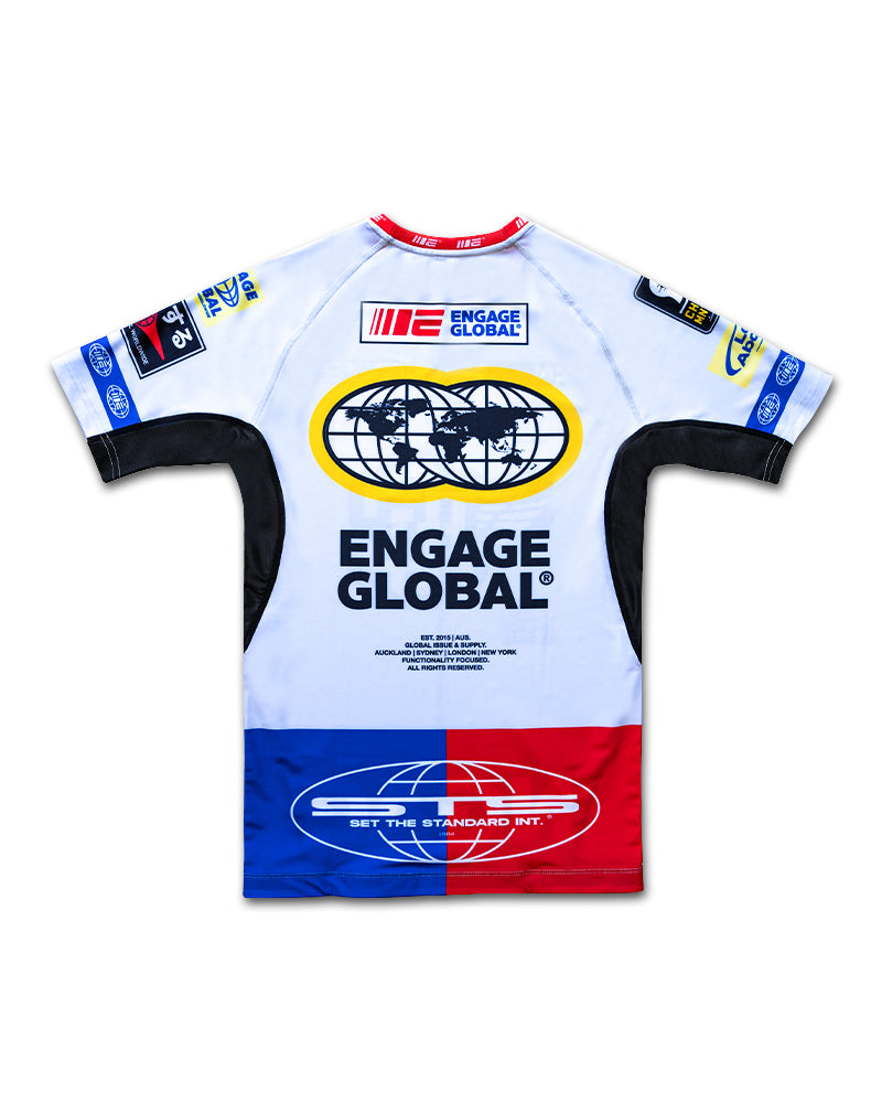 Racer (White) Short Sleeve Rash Guard